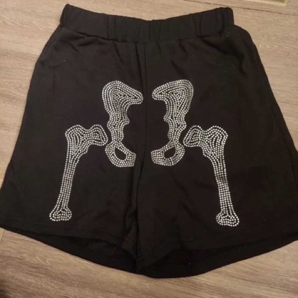 Black Skeleton Shorts